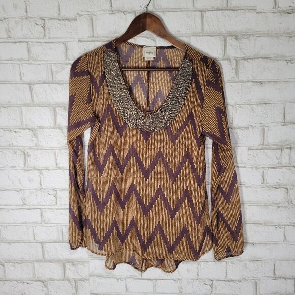Daytrip Tops - Daytrip long sleeve beaded top blouse